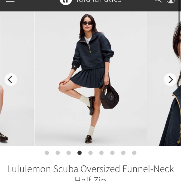 lululemon athletica Tops - Lululemon Scuba Oversized Funnel-Neck Half Zip True Navy / Gold NWT size XS/S